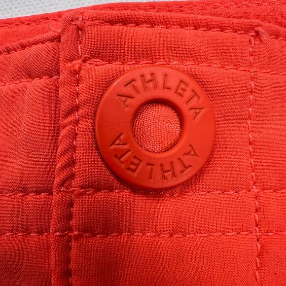 Athleta Costa Neon Orange Athletic Shorts UPF Quick Dry Pockets Size 4 - Picture 5 of 10